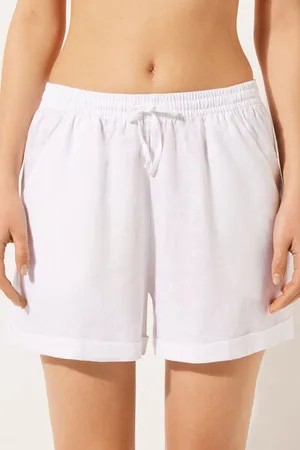 Calzedonia Pantalón Corto en Lino y Viscosa Mujer Tamaño L