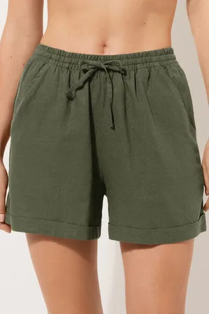 Calzedonia Pantalón Corto en Lino y Viscosa Mujer Tamaño L