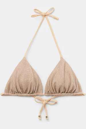 Calzedonia Bikini Triángulo Golden Glitter Mujer Tamaño 5