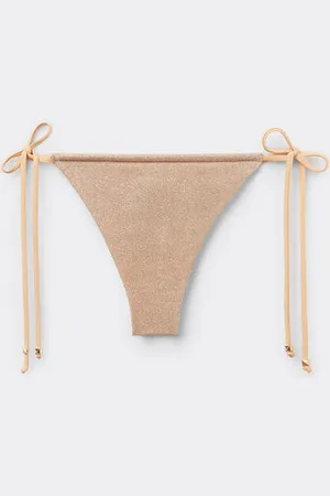 Calzedonia Braguita Bikini Brasileña Golden Glitter Mujer Tamaño S