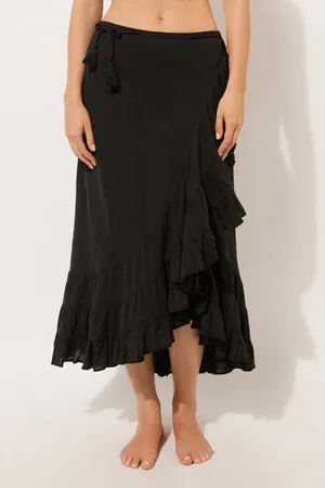 Calzedonia Falda Larga con Volante Mujer Tamaño TU