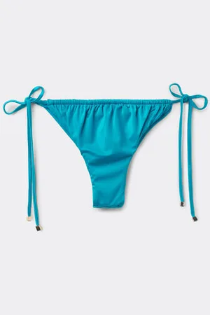 Calzedonia Brasileña Cordones Bikini Shiny Satin Mujer Tamaño XS