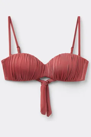Calzedonia Bandeau Relleno Gradual Bikini Shiny Satin Mujer Tamaño 4