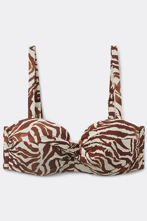 Calzedonia Bikini Bandeau Brown Zebra Mujer Tamaño 2