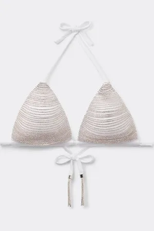 Calzedonia Triángulo Bikini Silver Sparkle Mujer Tamaño 4