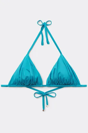 Calzedonia Triángulo Relleno Extraíble Bikini Shiny Satin Mujer Tamaño 4