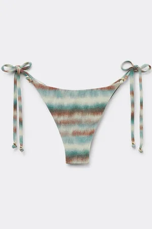 Calzedonia Brasileña Lazos Bikini Glittery Tie Dye Mujer Tamaño M