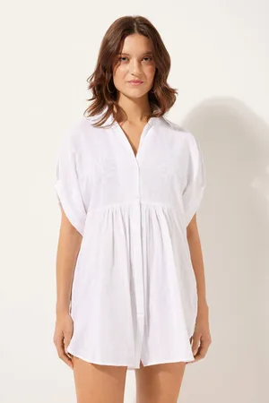 Calzedonia Vestido Camisero Corto Mujer Tamaño M/L