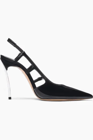 Casadei Superblade Straps Patent Leather Slingbacks