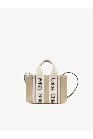 Chloé Minibolso tote Woody de lino