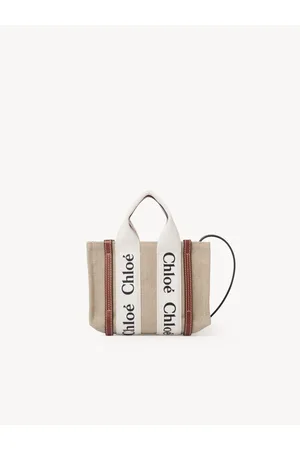 Chloé Minibolso tote Woody de lino