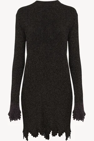 Chloé Vestido ajustado con festones de punto de mezcla de viscosa