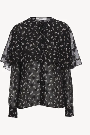 Chloé Blusa capa de jacquard de satén de seda