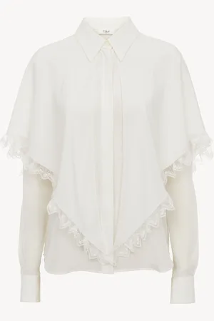 Chloé Blusa capa Heritage anudada de seda