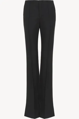 Chloé Pantalones slim con talón roto de lana grain de poudre