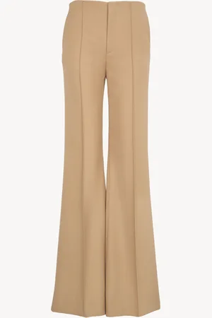 Chloé Pantalones slim con talón roto de lana grain de poudre