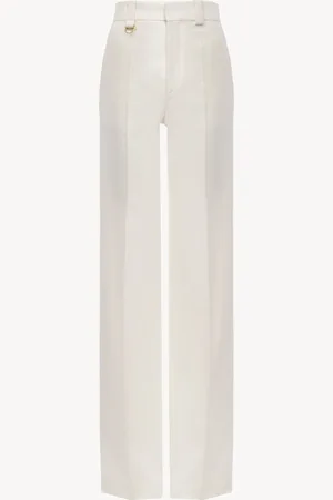 Chloé Pantalones de sastre de algodón cepillado