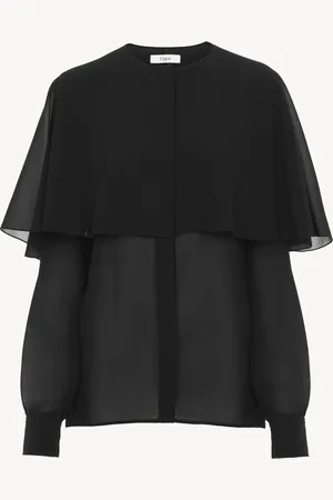 Chloé Blusa capa de georgette de seda