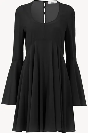 Chloé Minivestido acampanado de georgette de seda