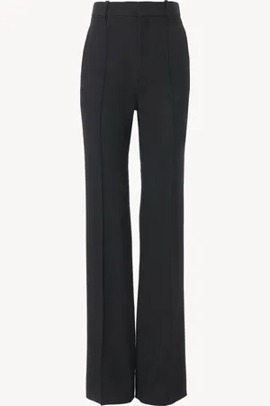 Chloé Pantalones de talle alto de gabardina de lana