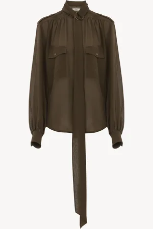 Chloé Blusa de oficial con lazo lavallière de georgette de seda