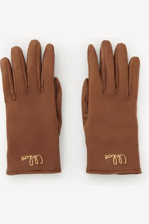 Chloé Guantes Chloé Iconic de cuero Marrón
