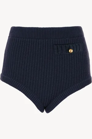 Chloé Minipantalones cortos de talle alto de lana y cachemira