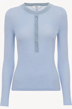 Chloé Camisa Henley de punto de lana superfina