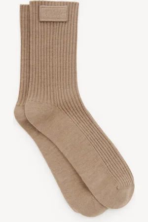 Chloé Calcetines Chloé Signature de punto de lana Beige