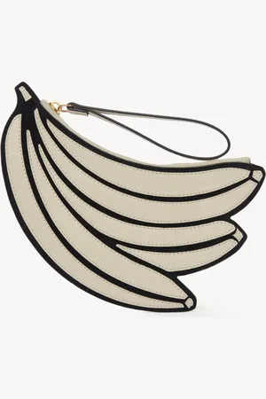 Chloé Cartera de mano plana Banana de cuero granulado