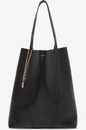 Chloé Bolso tote grande Chloé Spin de cuero granulado