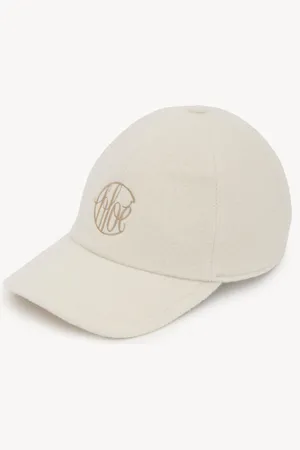 Chloé Gorra de cachemira y seda Blanco