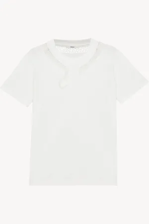 Chloé Camiseta de guipur de jersey de algodón