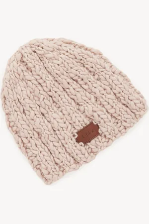 Chloé Gorro de lana extrafina y seda Rosa