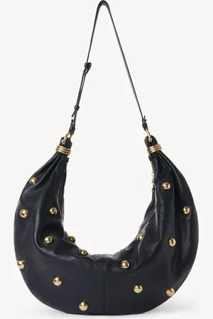 Chloé Bolso hobo Bracelet grande de cuero granulado con tachuelas