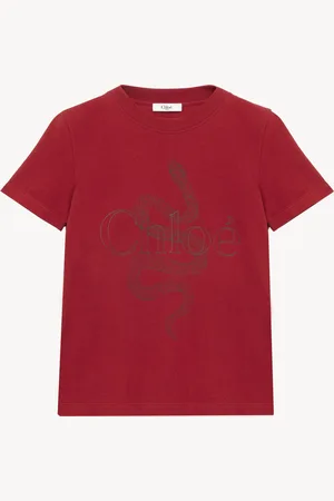 Chloé Camiseta corta con logotipo de jersey de algodón