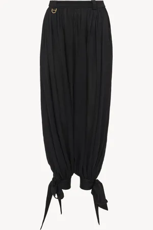 Chloé Pantalones plisados fluidos de seda charmeuse