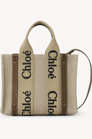 Chloé Bolso tote pequeño Woody de lino