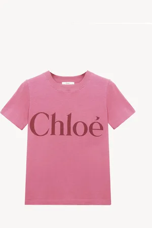 Chloé Camiseta corta con logotipo de jersey de algodón