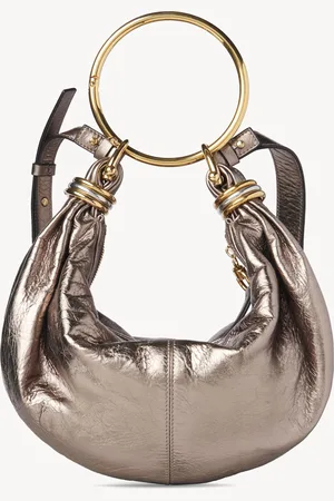 Chloé Bolso hobo Bracelet pequeño de cuero metalizado