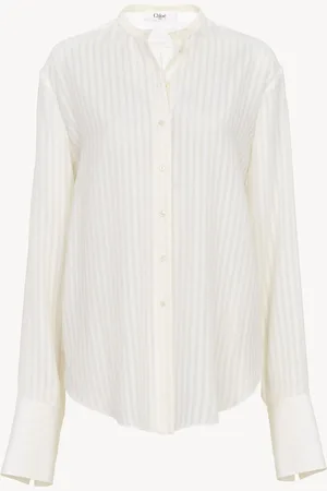 Chloé Camisa sin cuello de viscosa a rayas