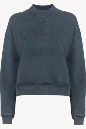 Chloé Sudadera corta con logotipo de felpa de algodón