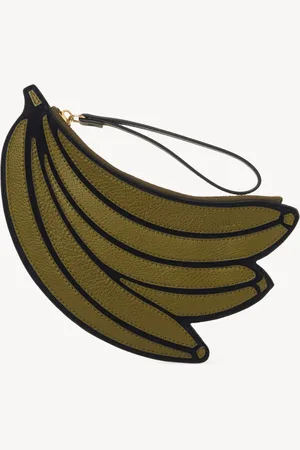 Chloé Cartera de mano plana Banana de cuero granulado