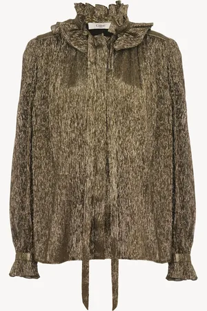 Chloé Blusa fluida de crespón de seda de lamé