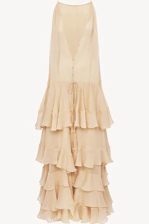 Chloé Maxivestido estratificado de georgette de seda