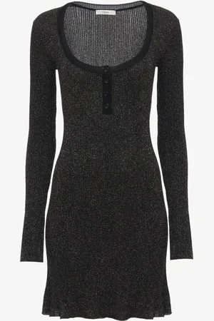 Chloé Minivestido ajustado de punto de lúrex