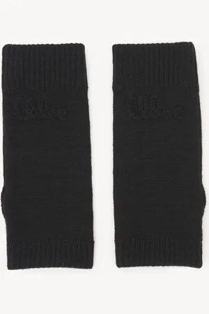 Chloé Mitones Chloé Lace Knit de lana y jacquard de encaje Negro