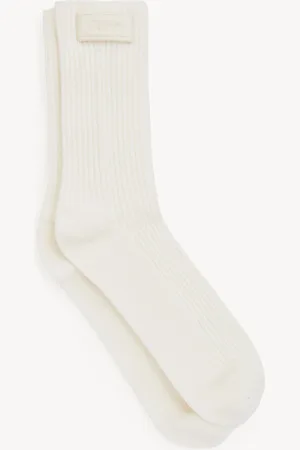 Chloé Calcetines Chloé Signature de punto de lana Blanco