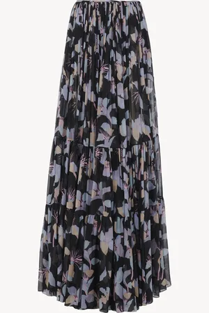 Chloé Maxifalda fruncida de georgette de seda