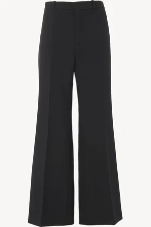 Chloé Pantalones cropped bootcut de crepé de lana